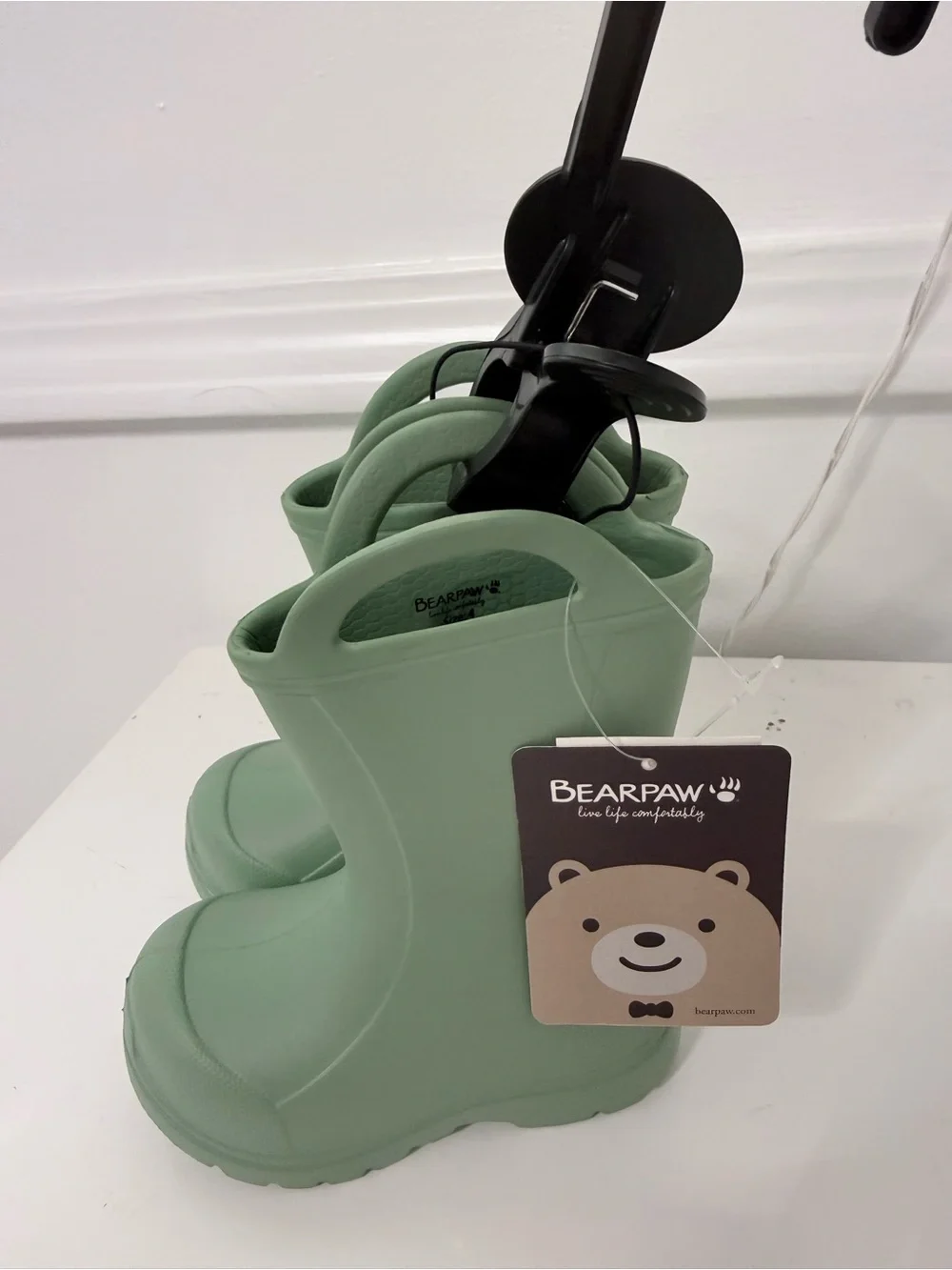 BearPaw Kids' Mint Green Rubber Rain Boots